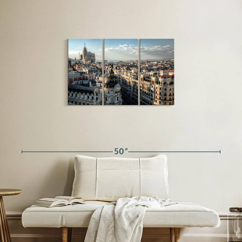 Madrid Cityscape From Gran Via, 20" H x 33" W