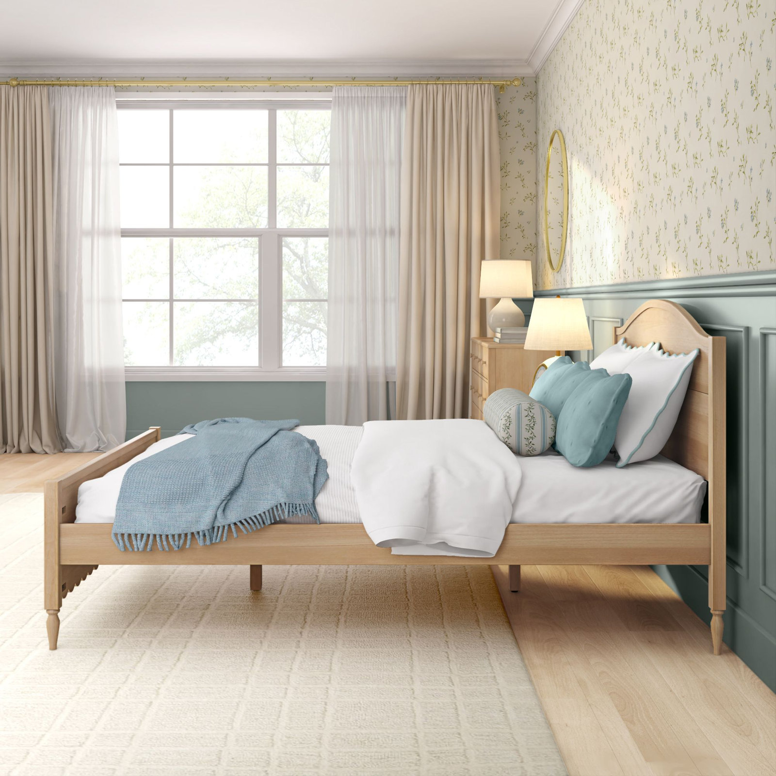 Charlotte Twin Single Bed, Queen, Blonde