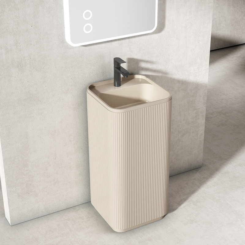 Lavabo de salle de bain sur pied 34 po