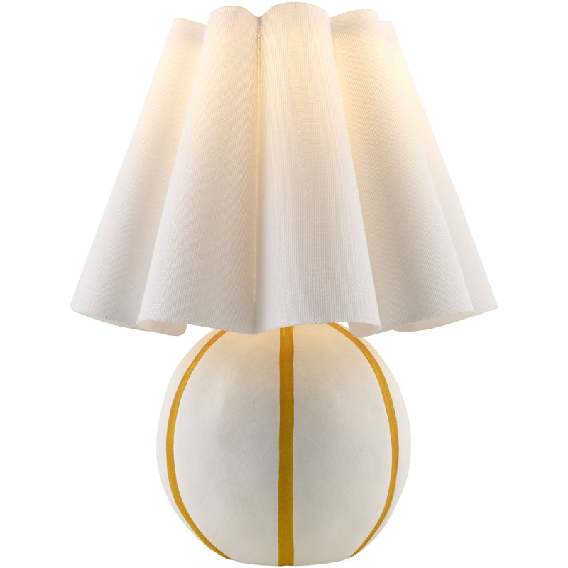 Lampe de table Caistance Kval, Crème / jaune