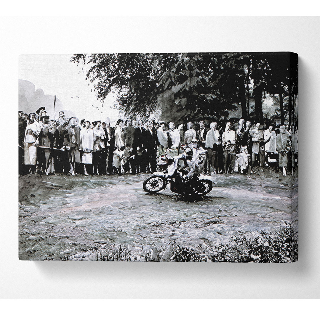 Vintage Motorcross Crowd - Kunstdrucke auf Leinwand - Wrapped Canvas