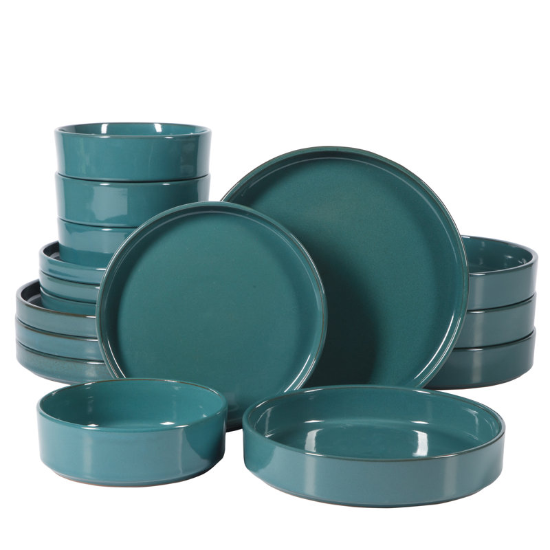Santorini Terracotta Dinnerware Set - Service for 4, Jade