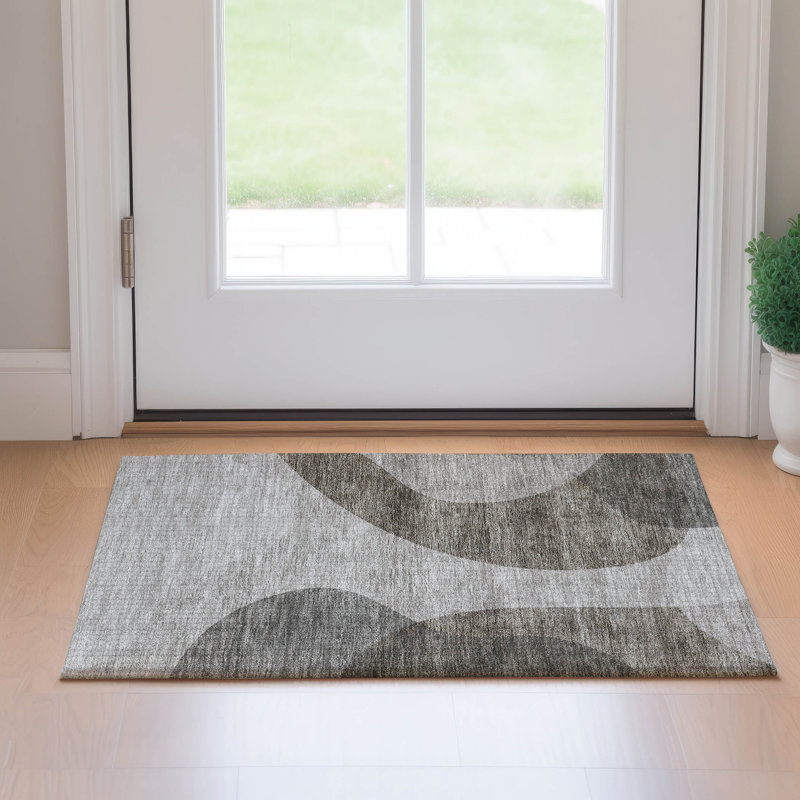Premium Machine Washable Arnette Taupe Rug, Rectangle 1'8" x 2'6"
