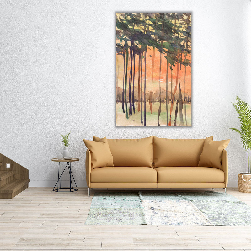 Entre les arbres II - reproduction d'art sur toile, H 60 po x l 40 po