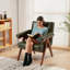 Fauteuil d'appoint rembourré en cuir de 25,4 po de largeur avec structure en bois massif