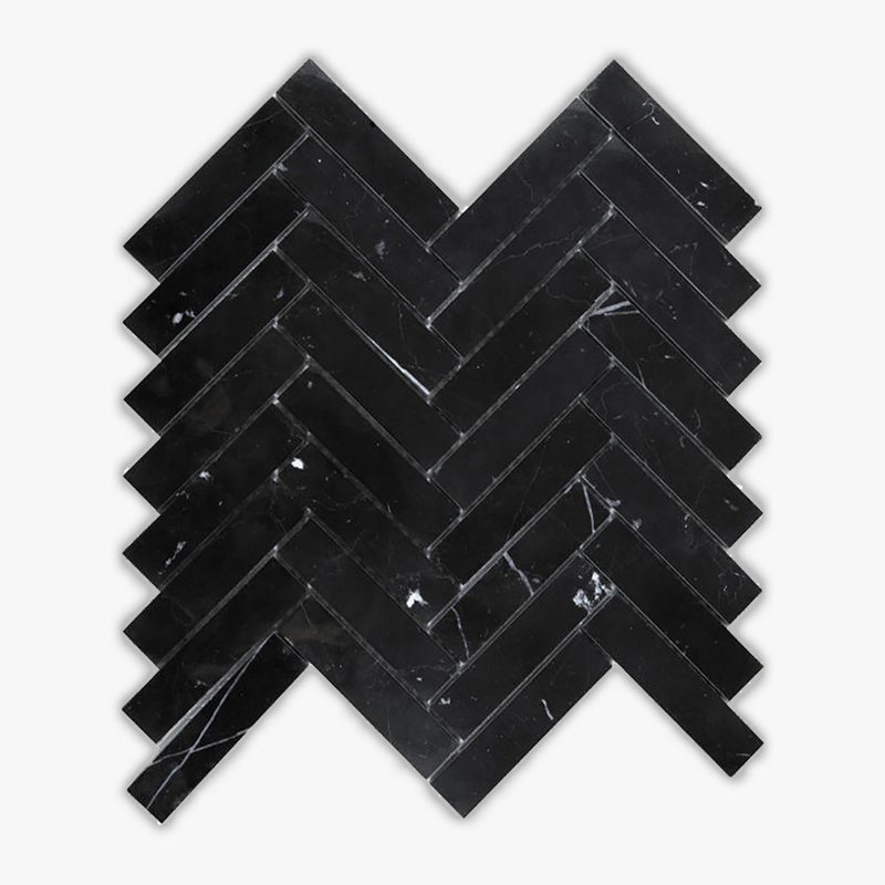 Carreau de marbre 12 po x 12 po Nero Marquina