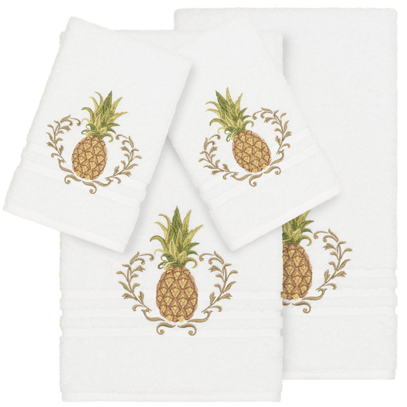 Ensemble de serviettes 4 pièces en coton Welcome, Blanc, 4 Piece Towel Set