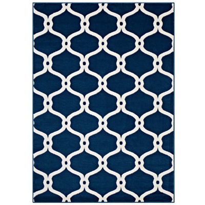 Tapis à motif de treillis transitionnel à ceinture Chainara par Modway