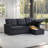 82" Modern Reversible Sleeper Sectional Pull Out Sofa Bed With Storage Chaise-1490602684