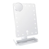 Miroir de maquillage tactile à DEL à intensité variable avec miroir sans fil Bluetooth