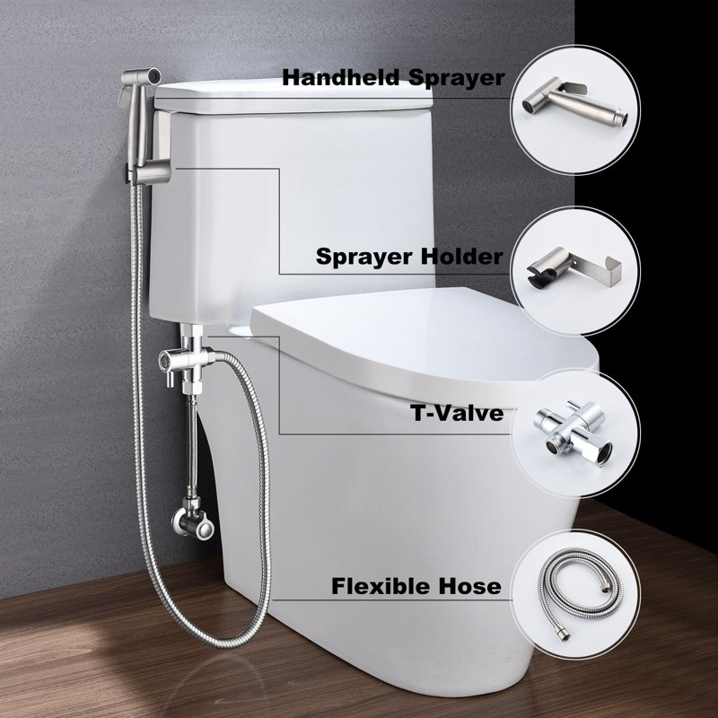 Stainless Steel Handheld Bidet Sprayer with Brass Valve
