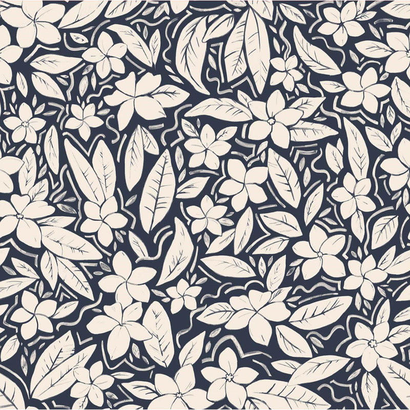 Indoor / Outdoor Floral Square Throw Cushion, Blue Floral