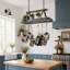 Grande Cuisine Rectangle Ceiling Rack Hammered Steel-1298155068