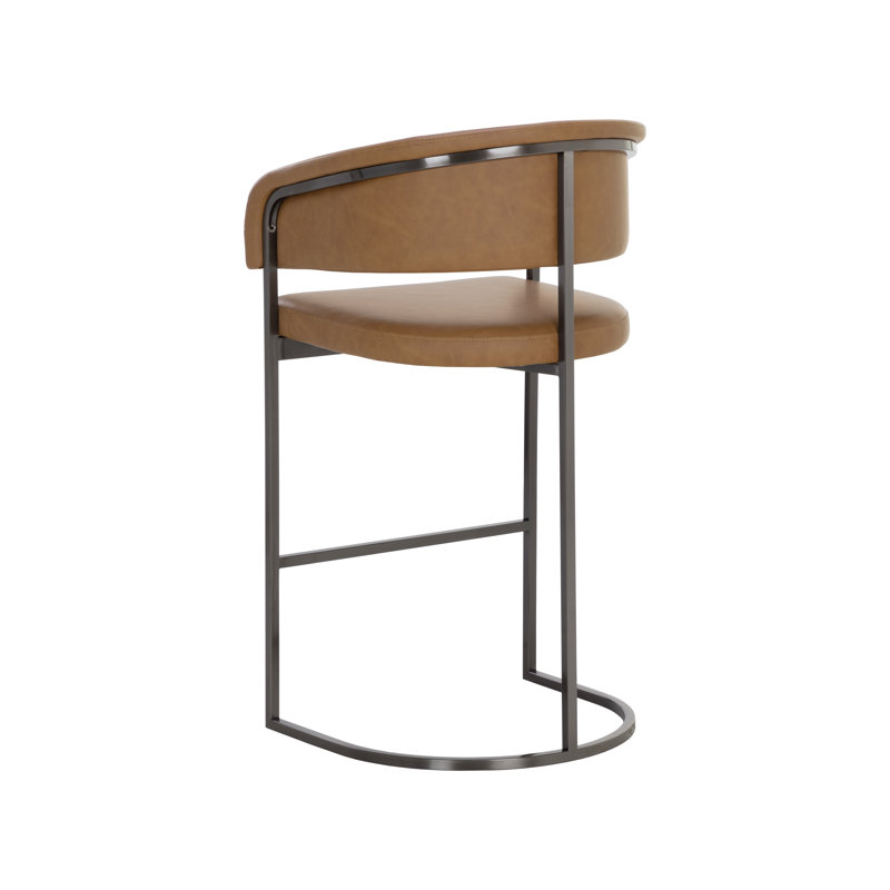 Upholstered Stool with Metal Frame, Bar Stool (30" Seat Height)