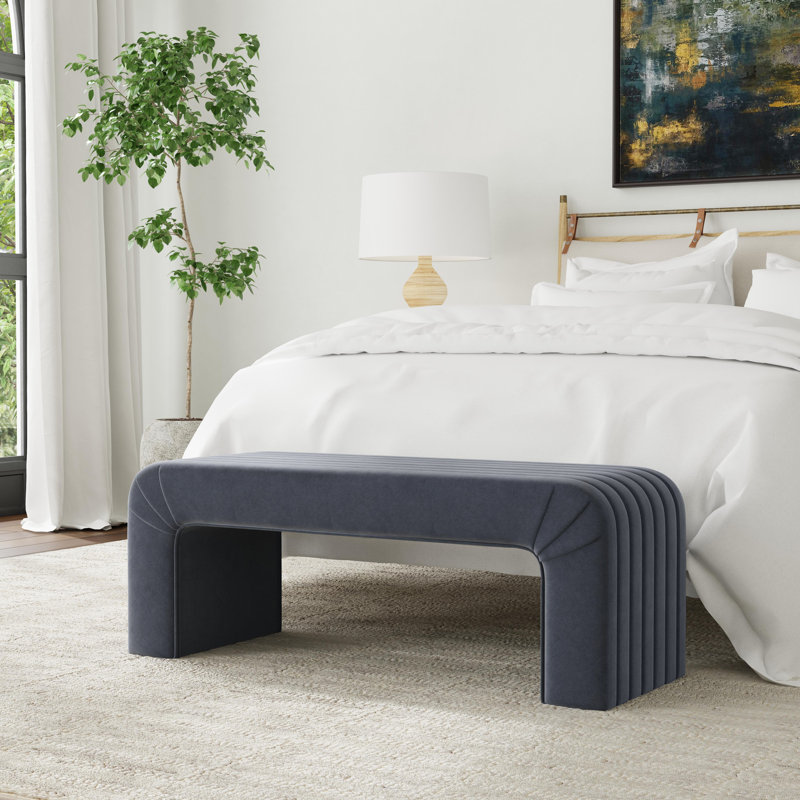 Banc en arc Ebni Designs Jayni, Velours bleu