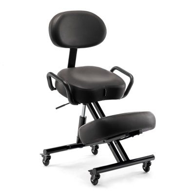 Fauteuil ergonomique à genoux avec dossier, améliore la posture, coussins épais, roues verrouillables pour la maison et le bureau, AKONI 512