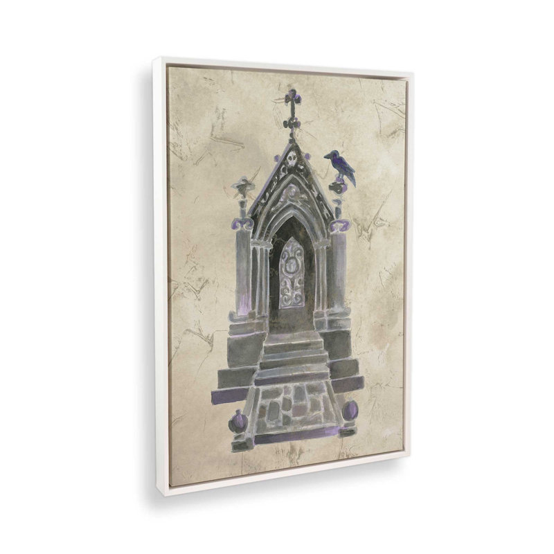 «Haunted Mausoleum II» par June Erica Vess, reproduction d'art, H 24 po x l 18 po, Blanc