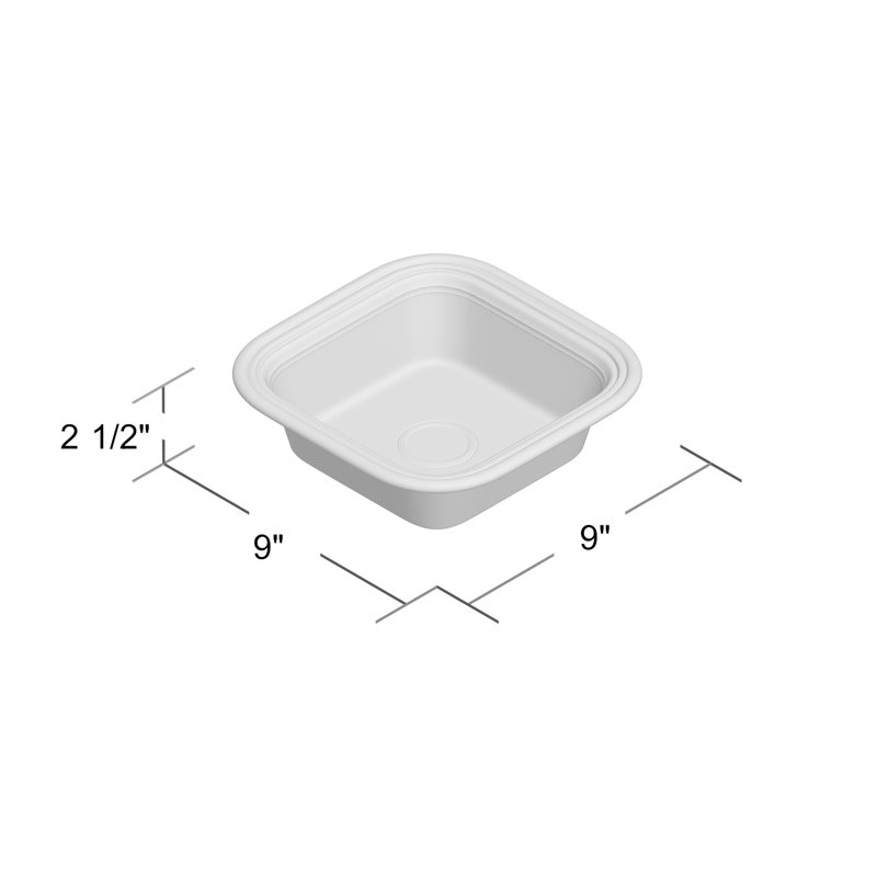Fiesta Square 9 x 9 pouces boulanger 2 pintes, Turquoise