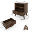 Table de chevet cannelée avec station de charge, table de chevet moderne en bois de 19,6 po de large avec 2 tiroirs pour la chambre à coucher-4172944-4173038