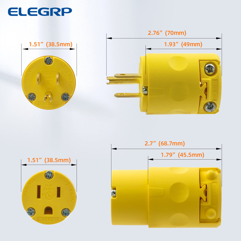 15 Tamper Resistant Socket, Yellow, 5