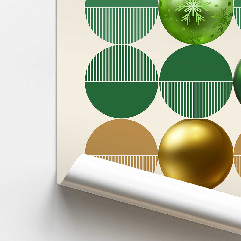 Affiche de décoration de Noël Bauhaus, Papier, H 14 po x l 11 po