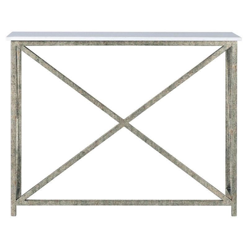 Medallion 60'' Console Table, Deep Ocean, 34"H x 45"W x 15"D, Carrera Marble