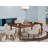 5 Piece Dinette Set Includes a Rectangle Dining Table with Butterfly Leaf and 4 Doeskin Linen Fabric Parson Dining Room Chairs, 42x78 Inch, Mahogany-166531458-233071523-233071532