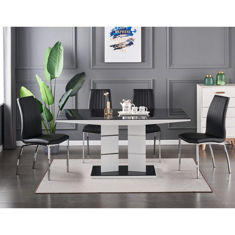 Shellman 4 - Person Dining Set, Black