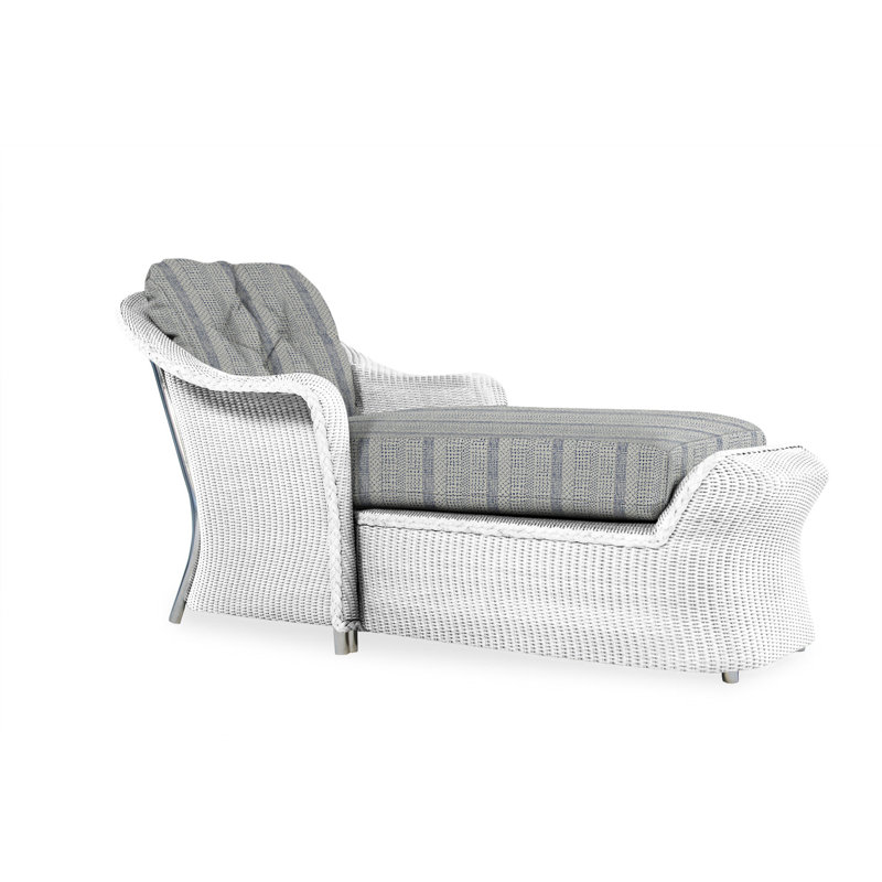 Reflections Outdoor Chaise Lounge, White, Beach Navy