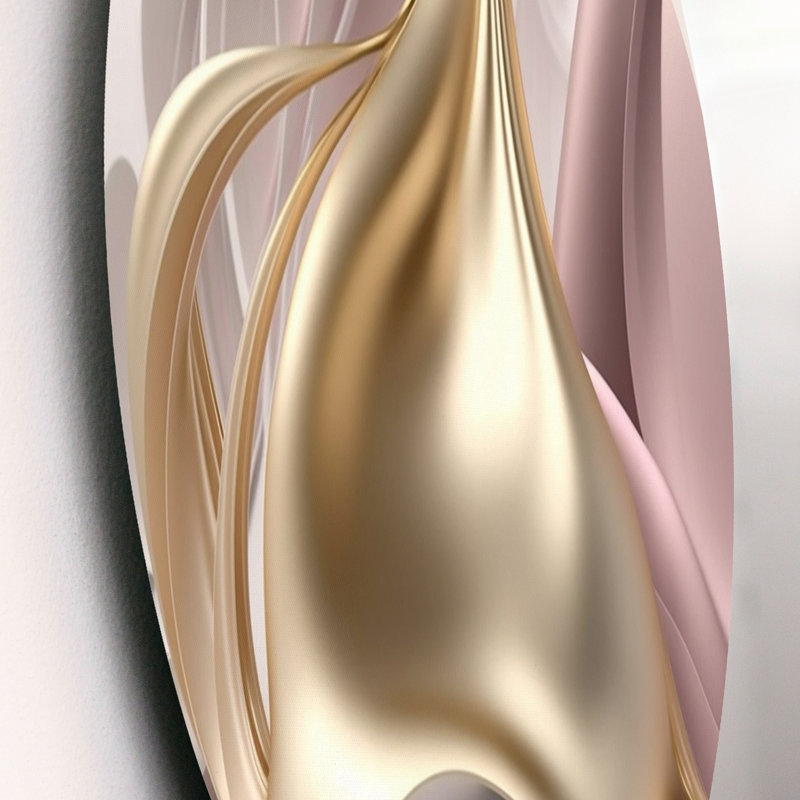 Minimal liquide or et vagues taupe II - impression sans cadre, L 23 po x H 23 po