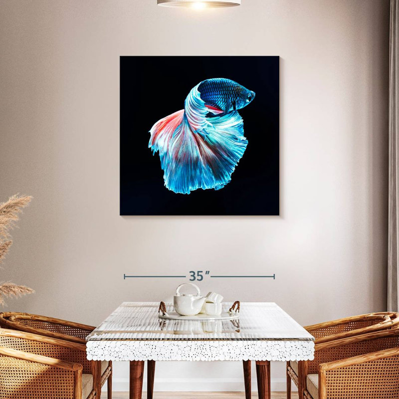 Brampt Glowing Blue Betta Fish, 36" H x 36" W