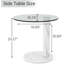 Table d'appoint de 22 pouces pour le verre, table de bout ronde moderne en verre trempé, table basse ronde en verre, petite table convenant au salon, au café, à la maison et au bureau-1065123485
