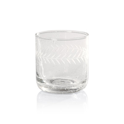Monell Handmade Etched Rock Glasses, Set of 4