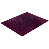 Overdyed Hand-Knotted Wool Modern-Contemporary Purple Area Rug 8' 0" x 9' 9"