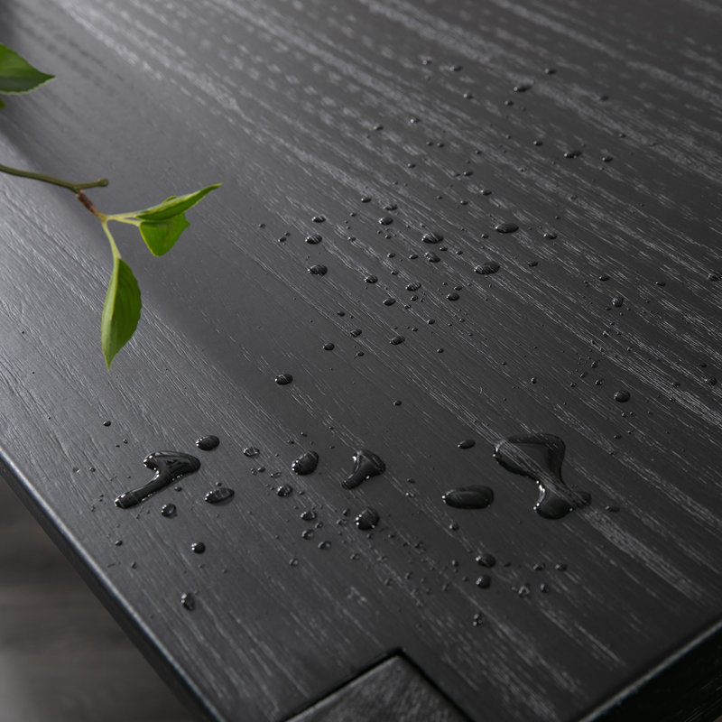Schautz Solid Wood Dining Table, Black Brush