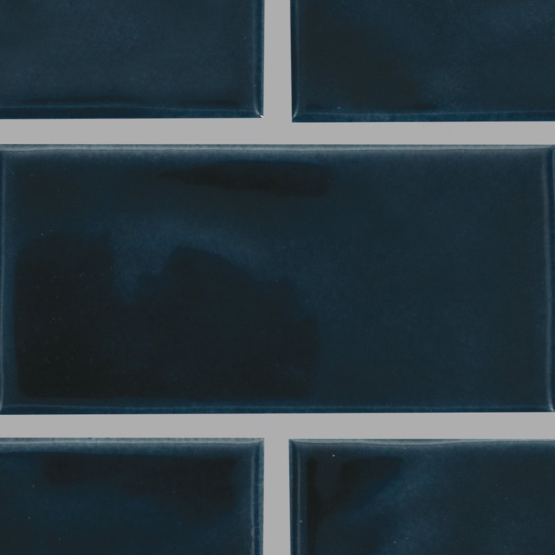 Itona Tile 2 x 4 Ceramic Brick-Joint Mosaic Tile (12 PC Per Carton) (9.96 SQFT Per Carton), Deep Blue
