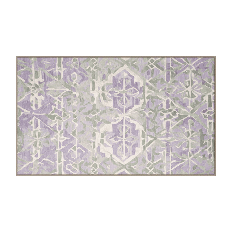 Machine Washable Beige Area Rug, Rectangle 6' x 9'
