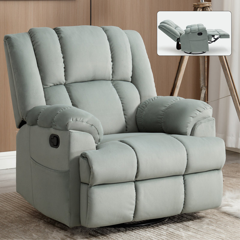 Fauteuil inclinable manuel avec chaise berçante et pivotante, Vert