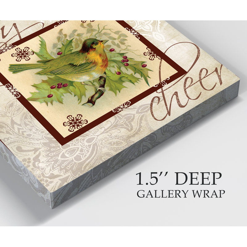 « christmas oiseau », impression sur toile tendue, H 32 po x l 32 po x P 1 po