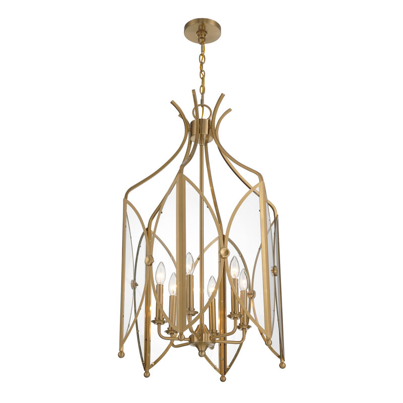 Hubbs 6 lumières Enclave en laiton noble, Laiton noble