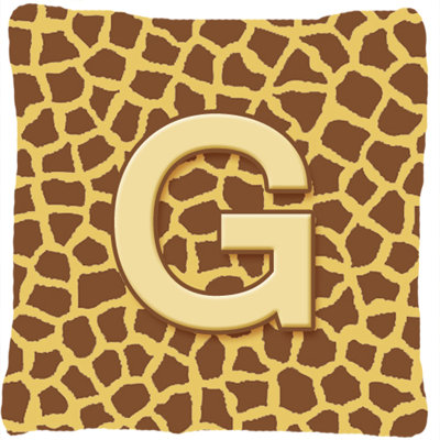 Coussin décoratif intérieur/extérieur initial monogramme giraffe