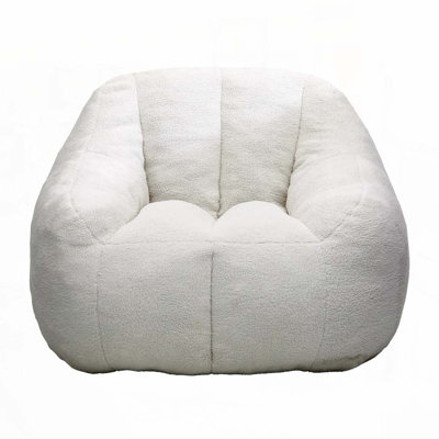 Teddy Bean Bag Chair with Armrests Stuffed High-Density Foam by Ebern Designs