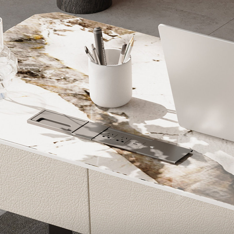 Stone Stainless Steel Writing Desk, Pandora