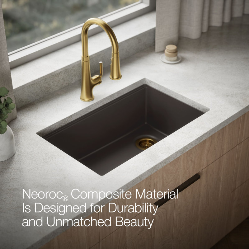 Billings Undermount Single-Bowl Workstation Kitchen Sink, Brown