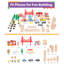 Hé! Jouez! Ensemble de train - ensemble de jeu avec rails, véhicules, bâtiments, personnages, surface de jeu illustrée et table de rangement pour jouets
