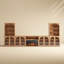 Meuble télé mural Jagger 170 po avec foyer de 36 po et porte vitrée, couleur camel-736694669