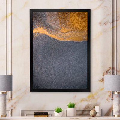 Golden On Gray, art liquide Ripples VI - reproduction d'art moderne sur toile