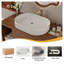 Meuble-lavabo mural moderne 39,4 po avec lavabo ovale en céramique - Armoire flottante en bois massif avec tiroirs à fermeture en douceur et rangement ouvert