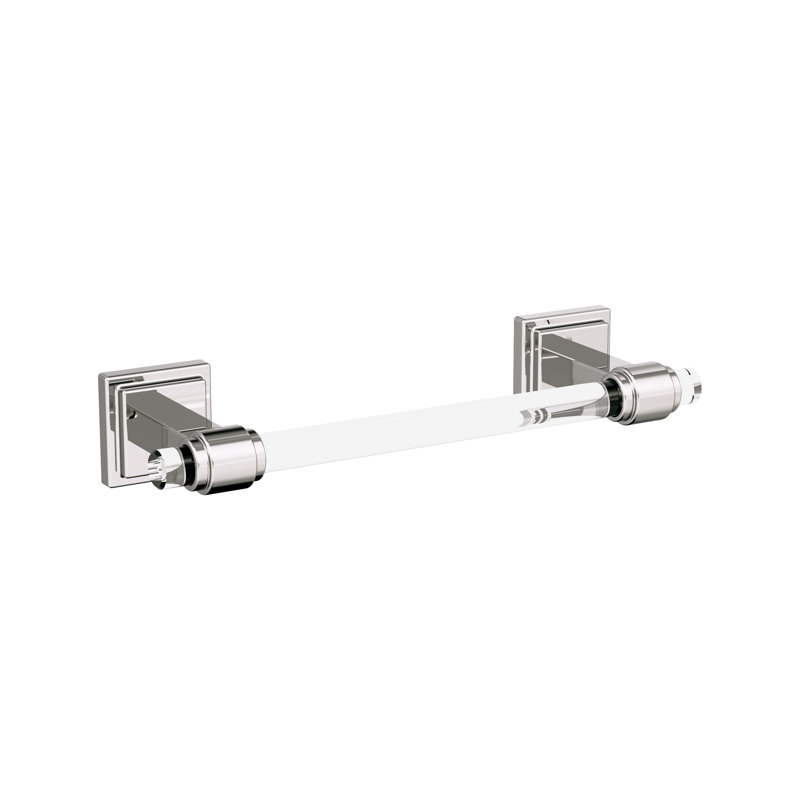 Clear and Polished Nickel Wall Mounted Towel Bar
