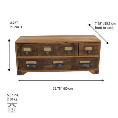 7 Drawer Desktop Apothecary Cabinet